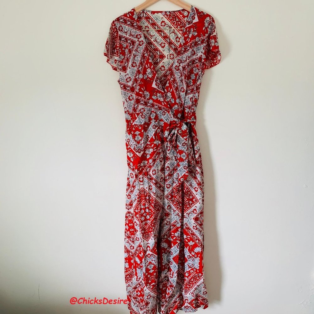 🆕Gypsy Bohemian Summer V-neck Maxi Printed Dress - Picture 3 of 13